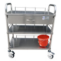 Hospital 304#Stainless Steel Three Shelves Medical Instrument Trolley